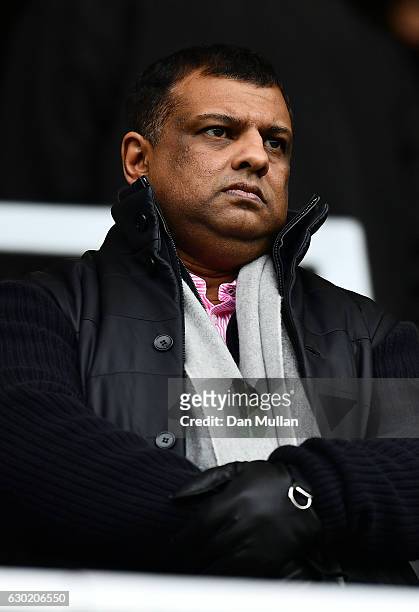 Tony Fernandes, Owner of Queens Park Rangers looks on during the Sky Bet Championship match between Queens Park Rangers and Aston Villa at Loftus...