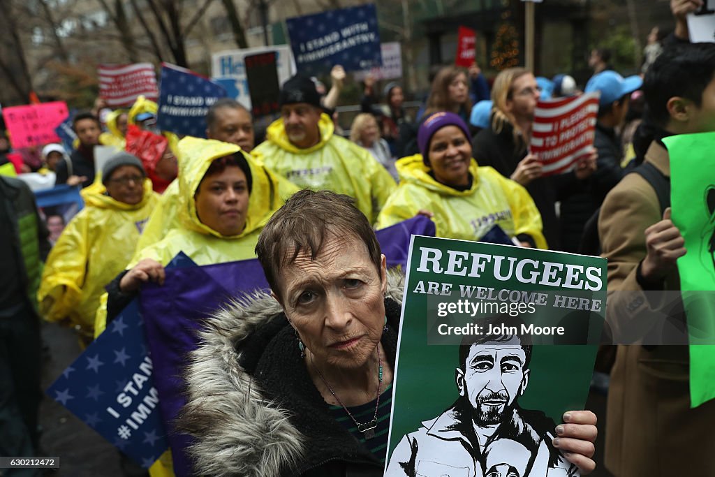 Immigration Rights Activists March From United Nations To Trump Tower