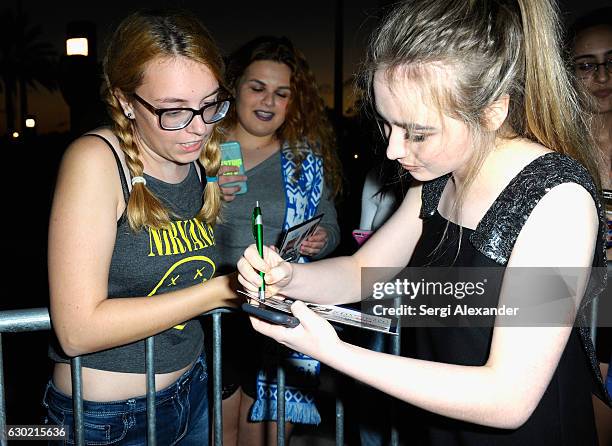 Sabrina Carpenter attends the Y100's Jingle Ball 2016 - PRE SHOW at BB&T Center on December 18, 2016 in Sunrise, Florida.