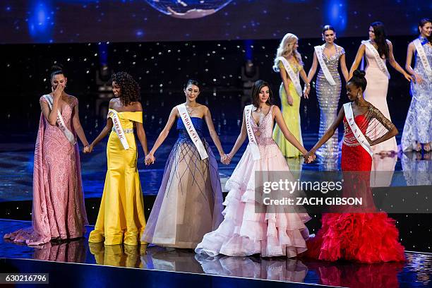 Finalists Miss Philippines Catriona Elisa Gray; Miss Dominican Republic Yaritza Miguelina Reyes Ramirez; Miss Indonesia Natasha Mannuela; Miss Puerto...