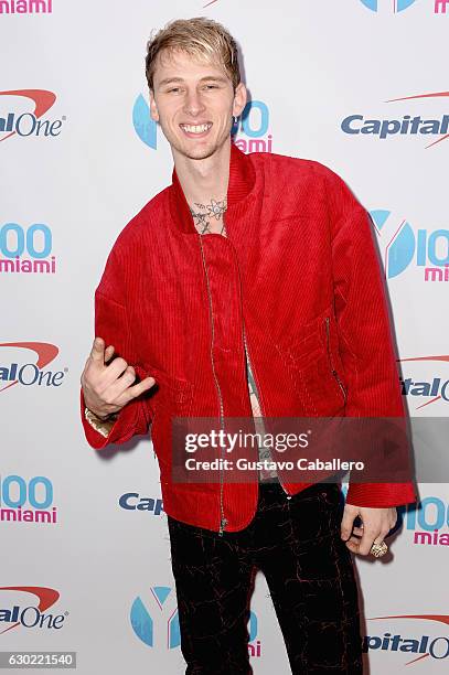 Machine Gun Kelly attends the Y100's Jingle Ball 2016 - PRESS ROOM at BB&T Center on December 18, 2016 in Sunrise, Florida.