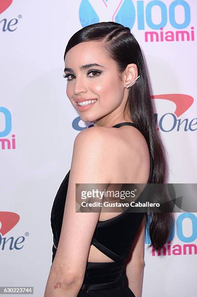 Sofia Carson attends the Y100's Jingle Ball 2016 - PRESS ROOM at BB&T Center on December 18, 2016 in Sunrise, Florida.