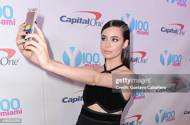 Sofia Carson attends the Y100's Jingle Ball 2016 - PRESS ROOM at BB&T Center on December 18, 2016 in Sunrise, Florida.