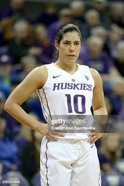 Washington's Kelsey Plum during an NCAA women's basketball game between the Savannah State Tigers and the Washington Huskies on December 18 at Alaska...