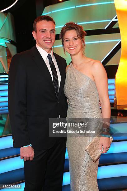 Swimmer Paul Biedermann and Britta Heidemann during the 'Sportler des Jahres 2016' Gala at Kurhaus on December 18, 2016 in Baden-Baden, Germany.