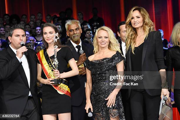 Jeremy Urbain, Top models 2017 awarded model Manon Louvrier, Satya Oblette, Pamela Anderson, Adriana Karembeu and guests attend the 'Top Model...