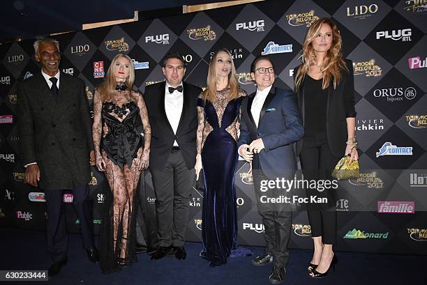 Satya Oblette, Jeremy Urbain, Tonya Kinzinger, Jean Marc Genereux and Adriana Karembeu attend the 'Top Model Belgium 2017' Ceremony at Le Lido on...