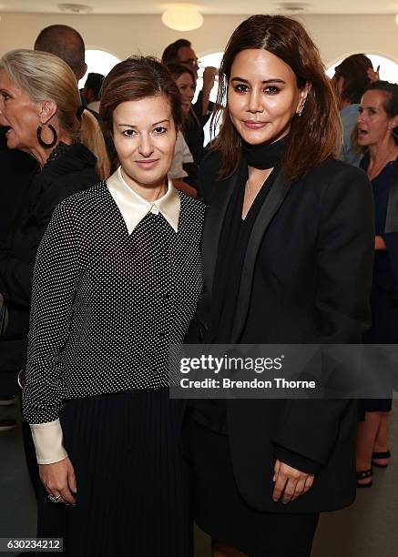 Eva Galambos and Christine Centenera pose during the Australian Fashion Foundation Awards 2016/17 on December 19, 2016 in Sydney, Australia.