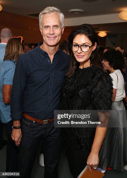 Malcolm Carfrae and Camilla Freeman-Topper pose during the Australian Fashion Foundation Awards 2016/17 on December 19, 2016 in Sydney, Australia.