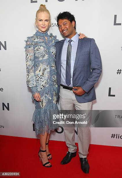 Nicole Kidman and Saroo Brierley arrive ahead of the Australian premiere of LION at State Theatre on December 19, 2016 in Sydney, Australia.