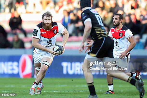 Gillian Galan of Toulouse during the European Champions Cup match between Stade Toulousain and Zebre at Stade Ernest Wallon on December 17, 2016 in...