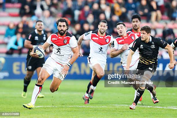 Yoann Huget of Toulouse during the European Champions Cup match between Stade Toulousain and Zebre at Stade Ernest Wallon on December 17, 2016 in...