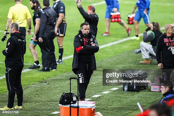 Head coach Ugo Mola of Toulouse during the European Champions Cup match between Stade Toulousain and Zebre at Stade Ernest Wallon on December 17,...