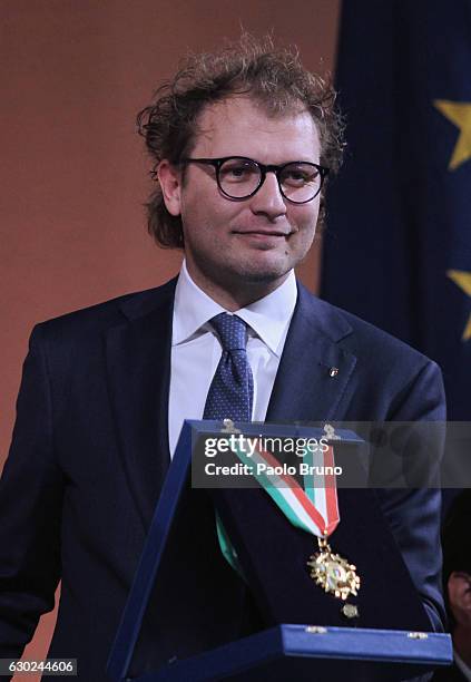 Sports Minister Luca Lotti attends the Italian Olympic Commitee 'Collari d'Oro' Awards at Foro Italico on December 19, 2016 in Rome, Italy.