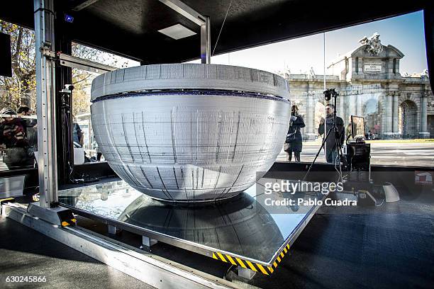 3d printer was installed to promote 'Rogue One: A Star Wars Story' at the Puerta de Alcala in Madrid on December 19, 2016 in Madrid, Spain.