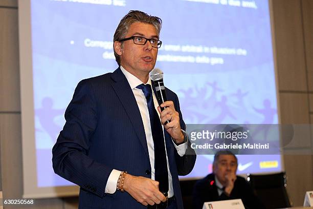 Roberto Rosetti FIGC responsible for the VAR project at Coverciano on December 19, 2016 in Florence, Italy.