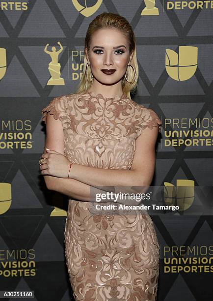 Kimberly dos Ramos is seen arriving at Premios Univision Deportes 2016 on December 18, 2016 in Miami, Florida.