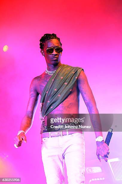Young Thug performs at Terminal 5 on December 18, 2016 in New York City.