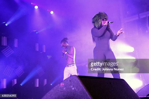 Young Thug and Remy Ma perform at Terminal 5 on December 18, 2016 in New York City.