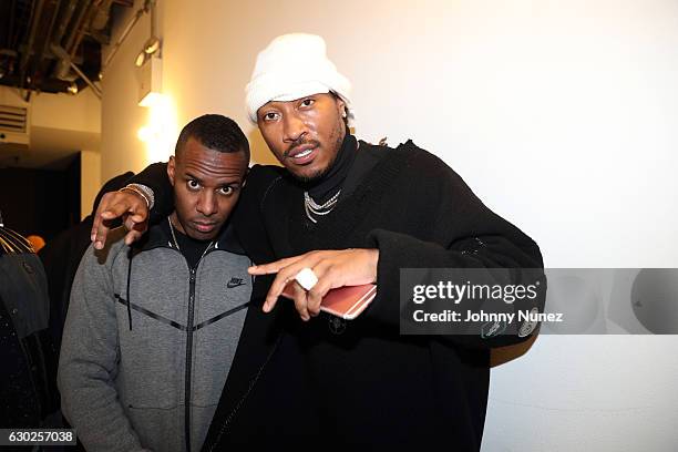 Whoo Kid and Future backstage at Terminal 5 on December 18, 2016 in New York City.