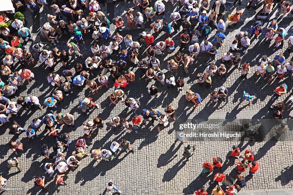 Crowd of People at Old Town Square, Prague