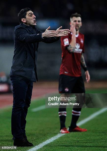 Tayfun Korkut head coach of 1. FC Kaiserslautern in action during the Second Bundesliga match between 1. FC Nuernberg and 1. FC Kaiserslautern at...