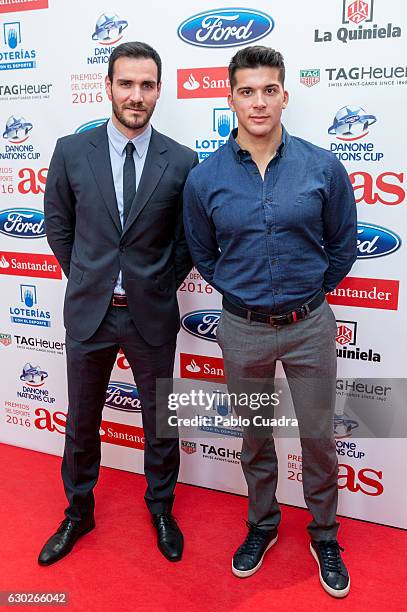 Saul Craviotto and Cristian Toro attend the 'AS Del Deporte' awards 2016 gala at Westing Palace Hotel on December 19, 2016 in Madrid, Spain.