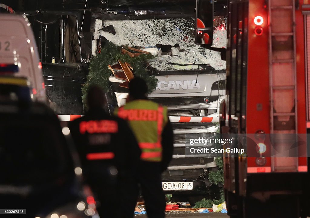 Lorry Drives Through Christmas Market In Berlin