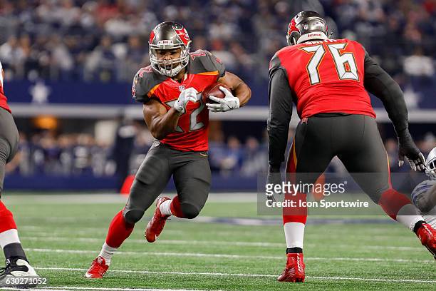 Tampa Bay Buccaneers Running Back Doug Martin rushes during the NFL Sunday night game between the Tampa Bay Buccaneers and Dallas Cowboys on December...