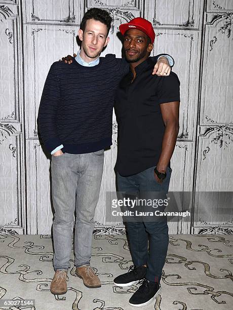 Nick Blaemire and Daniel J. Watts attend Build Presents to discuss "The Ampersand" & "Tick, Tick...BOOM!" at AOL HQ on December 19, 2016 in New York...