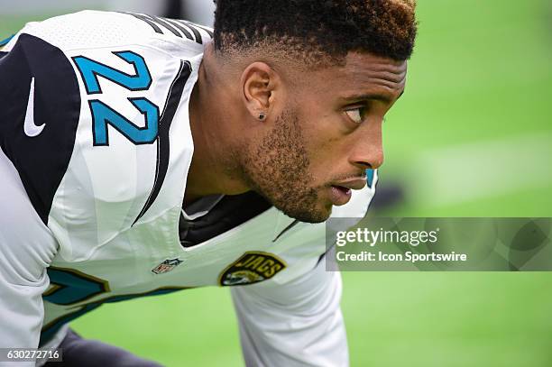 Jacksonville Jaguars Cornerback Aaron Colvin warms up before the NFL game between the Jacksonville Jaguars and Houston Texans on December 18 at NRG...