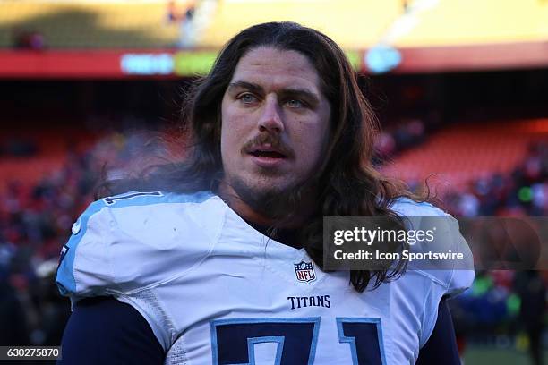 Tennessee Titans offensive tackle Dennis Kelly after an NFL game between two division-leading teams, the Tennessee Titans and Kansas City Chiefs on...