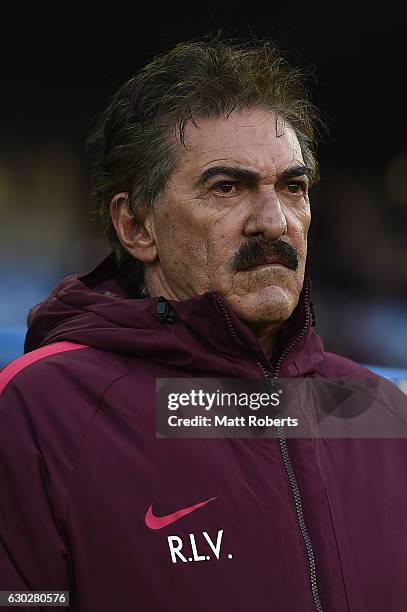 Head coach Ricardo La Volpe of Club America looks on during the FIFA Club World Cup 3rd place match between Club America and Atletico Nacional at...