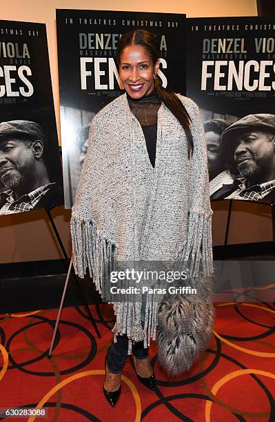 Personality Sheree Whitfield attends "Fences" Atlanta Influencer Screening at AMC Phipps Plaza on December 19, 2016 in Atlanta, Georgia.