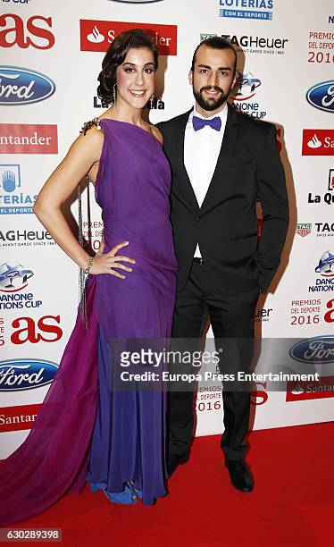 Carolina Marin and Alejandro Carrasco attends 'As Del Deporte' awards 2016 photocall at Palace Hotel on December 19, 2016 in Madrid, Spain.