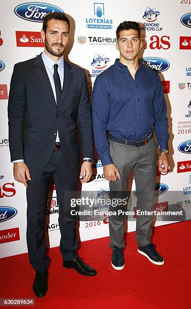 Saul Craviotto and Cristian Toro attend 'As Del Deporte' awards 2016 photocall at Palace Hotel on December 19, 2016 in Madrid, Spain.