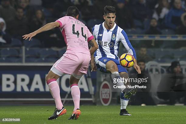 Porto's Portuguese forward Andre Silva during the Premier League 2016/17 match between FC Porto and GD Chaves, at Dragao Stadium in Porto on December...