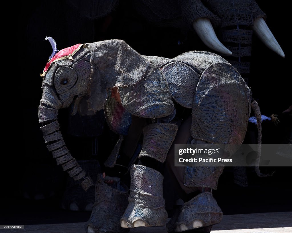 The largest-ever performing African elephant calf puppet ...