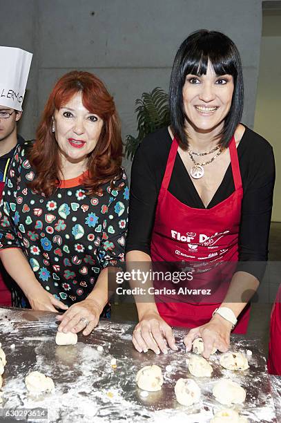 Irene Villa and her mother Maria Jesus Gonzalez attend 'Flor Dulce de Navidad' charity breakfast at Ciudad de la Raqueta Sport Club on December 20,...