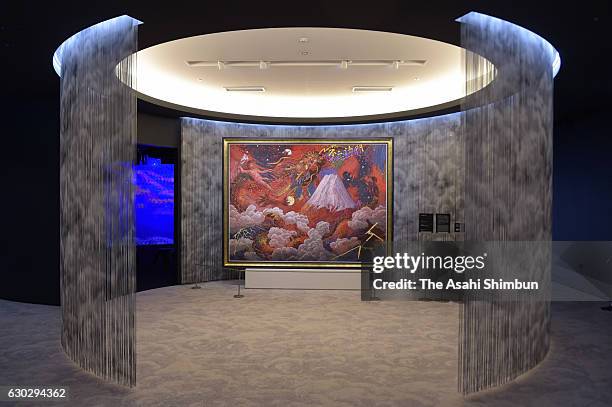 The 'Celebration - Flying Dragon Funi Homon' by artist Koji Kinutani is displayed during the press preview of the Koji Kinutani Tenku Art Museum azt...