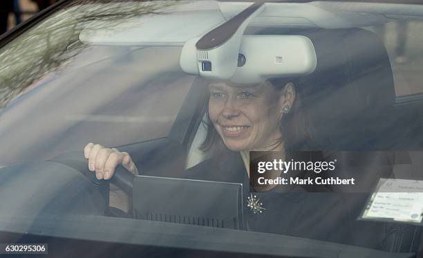 Lady Sarah Chatto attends the annual Buckingham Palace Christmas lunch hosted by The Queen at Buckingham Palace on December 20, 2016 in London,...