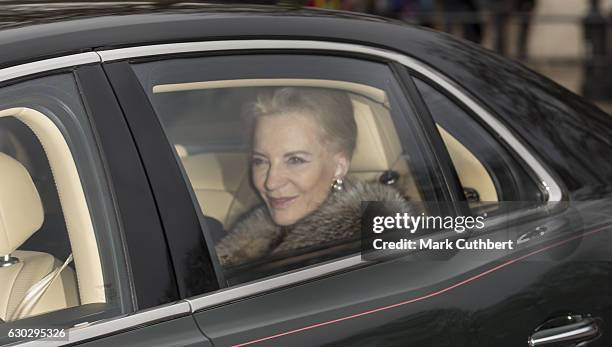 Princess Michael of Kent attends the annual Buckingham Palace Christmas lunch hosted by The Queen at Buckingham Palace on December 20, 2016 in...