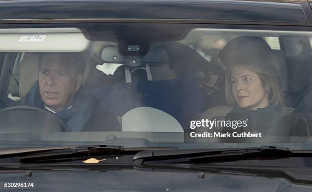 David, Viscount Linley and Serena, Viscountess Linley attend the annual Buckingham Palace Christmas lunch hosted by The Queen at Buckingham Palace on...