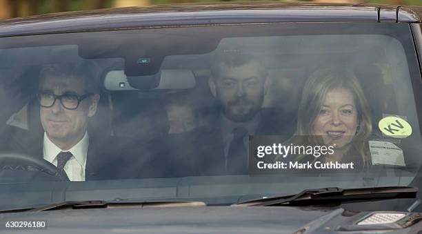 Lady Helen Taylor and Tim Taylor attend the annual Buckingham Palace Christmas lunch hosted by The Queen at Buckingham Palace on December 20, 2016 in...