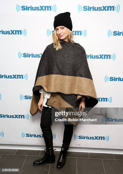 Beth Behrs visits at SiriusXM Studio on December 20, 2016 in New York City.