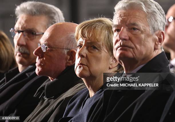 German President Joachim Gauck, German Chancellor Angela Merkel, President of the German Bundestag Norbert Lammert and President of the State...