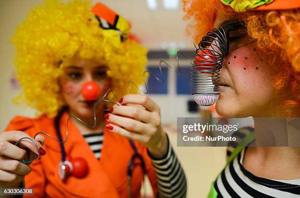 Doctor Cuckoo and Dr Pipi Iva Lapatova and Yanita Kirova performs in the national cardiologycal hospital in the Bulgarian capital of Sofia on...