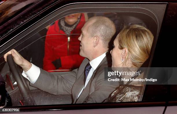 Mike Tindall and Zara Phillips attend a Christmas lunch for members of the Royal Family hosted by Queen Elizabeth II at Buckingham Palace on December...