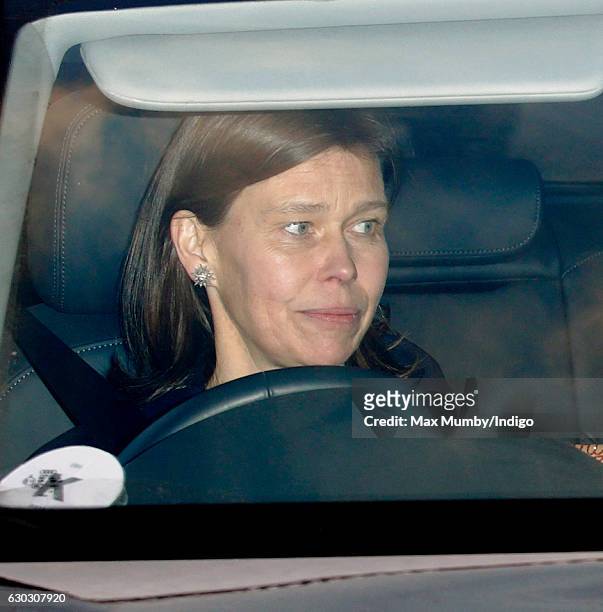 Lady Sarah Chatto attends a Christmas lunch for members of the Royal Family hosted by Queen Elizabeth II at Buckingham Palace on December 20, 2016 in...