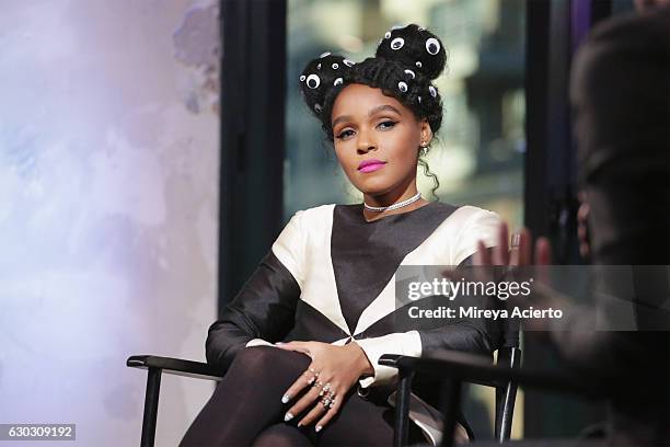 Actress/singer Janelle Monae visits Build Presents to discuss the film 'Hidden Figures' at AOL HQ on December 20, 2016 in New York City.